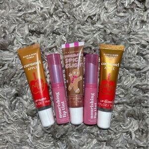 Bath & Body Works Lip Gloss Set - Caramel Apple & Cinnamon Spice Delight